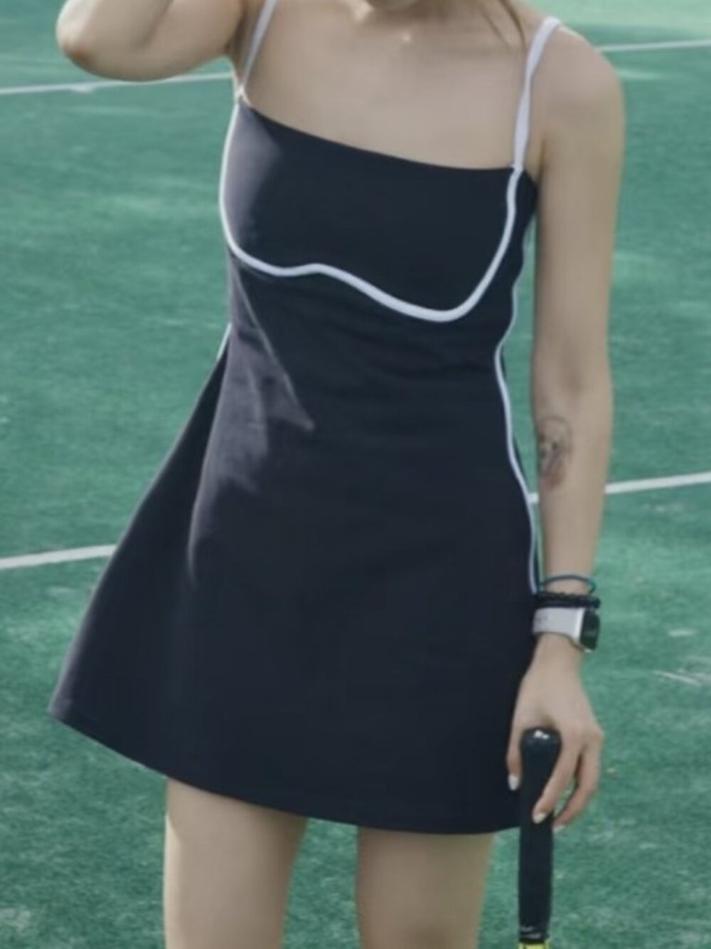👒Alo Yoga Streamlined Sporty Dress Navy/Ivory Elegant and slimming style💝